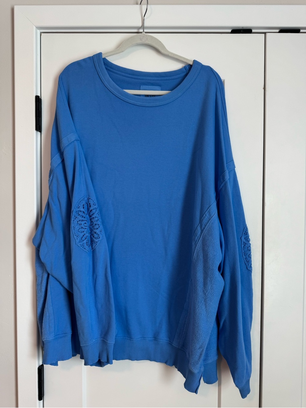 Aerie Keep It Light Crochet Crew Sweater